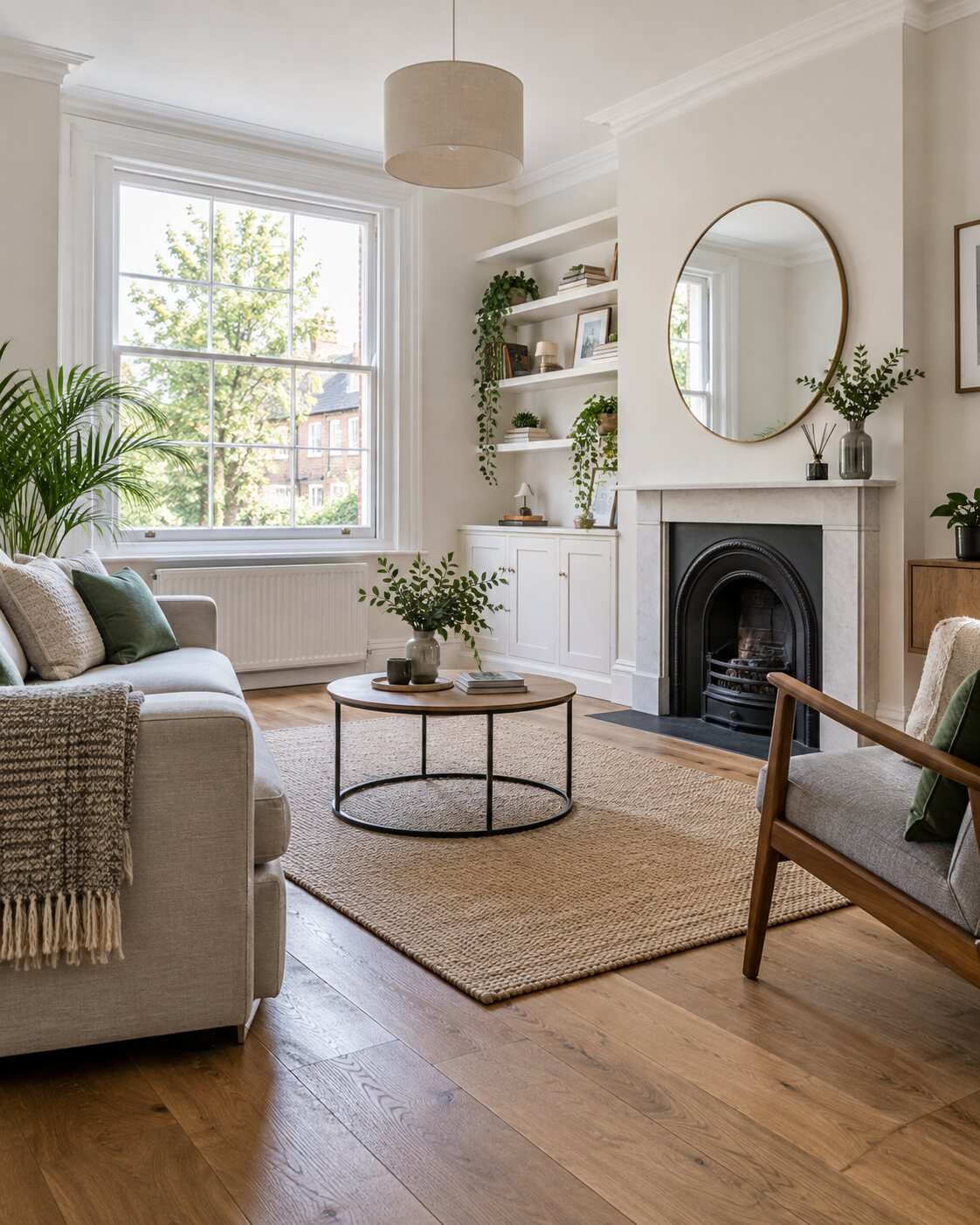 Bright, well-presented living room prepared for a property inventory inspection